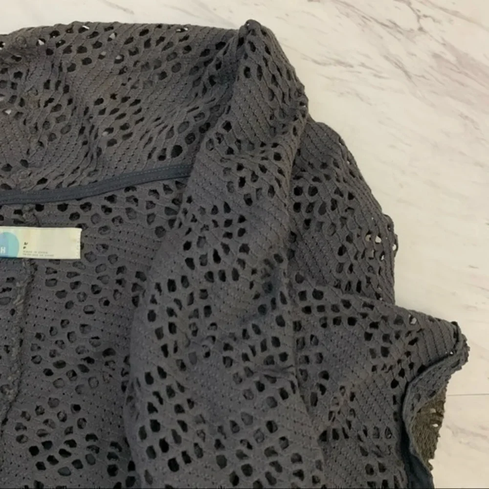 Free People • FP Beach Flume Waterfall Geo Cutout Shawl Collar Cardigan Gray S